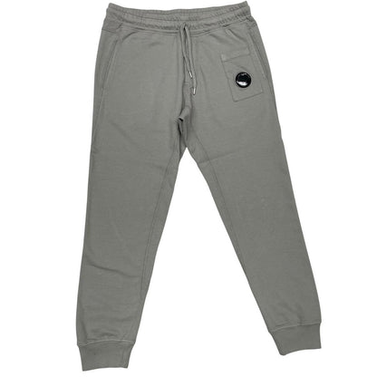 CP Company Green Cotton Diagonal Fleece Lens Tracksuit Bottoms / Joggers