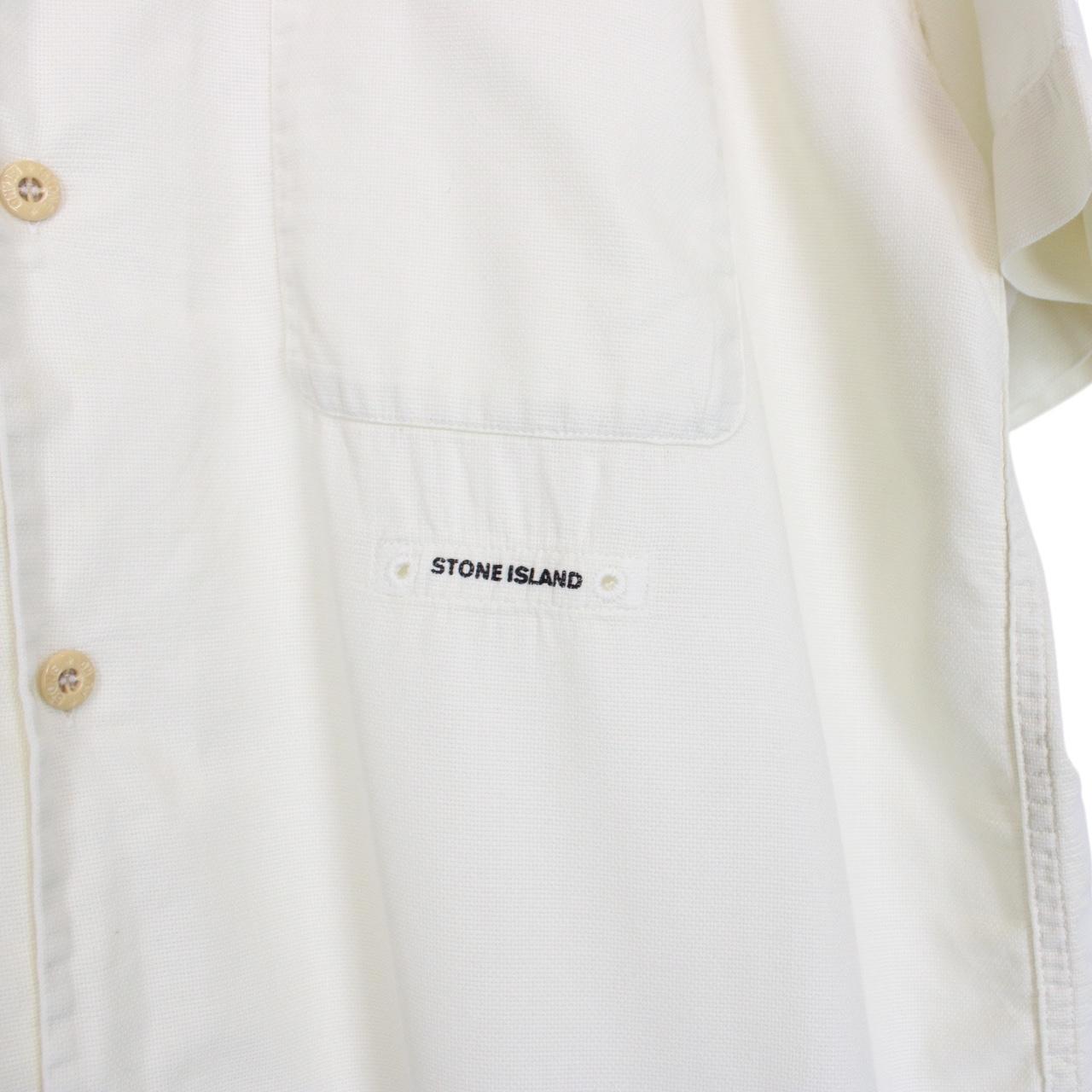 Vintage Stone Island SS 2000 Cream Short Sleeve Cotton Shirt