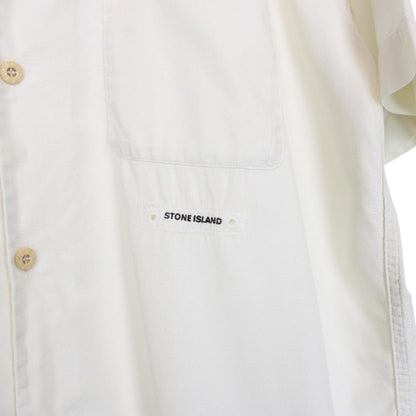 Vintage Stone Island SS 2000 Cream Short Sleeve Cotton Shirt