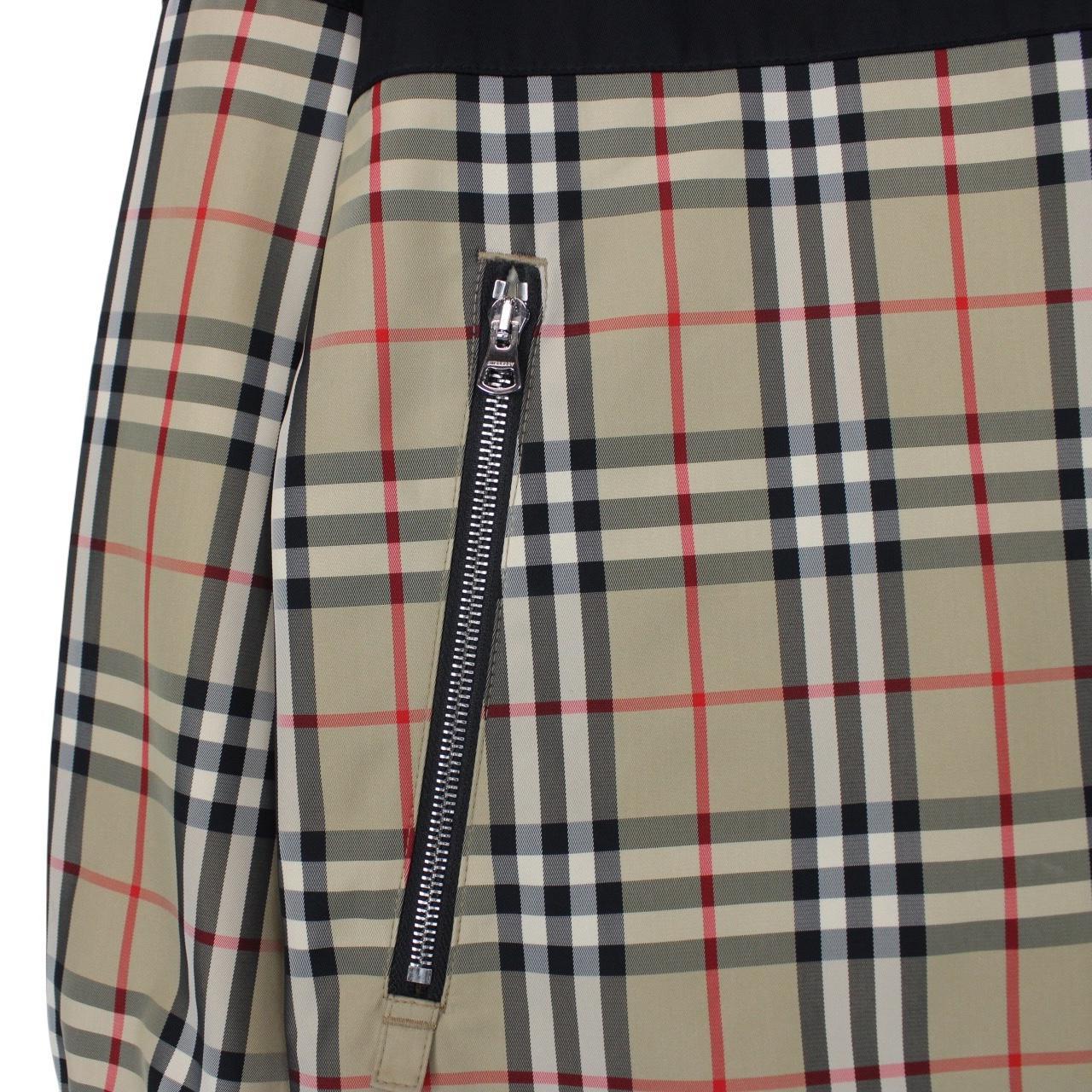 Burberry Shropshire Tan Brown and Red Full Zip Nova Check Reversible Hooded
