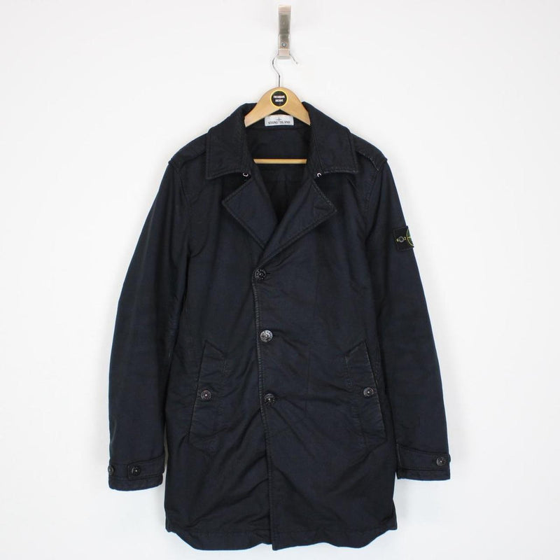 Stone Island AW 2017 Navy Blue David-TC Button Up Coat