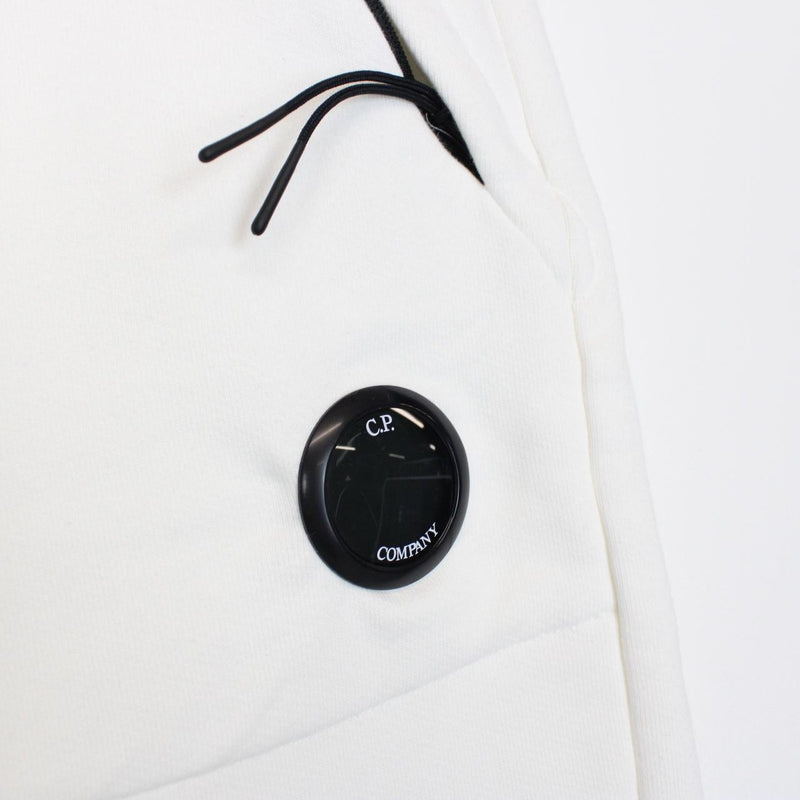 CP Company White and Black Cotton Jogger Shorts