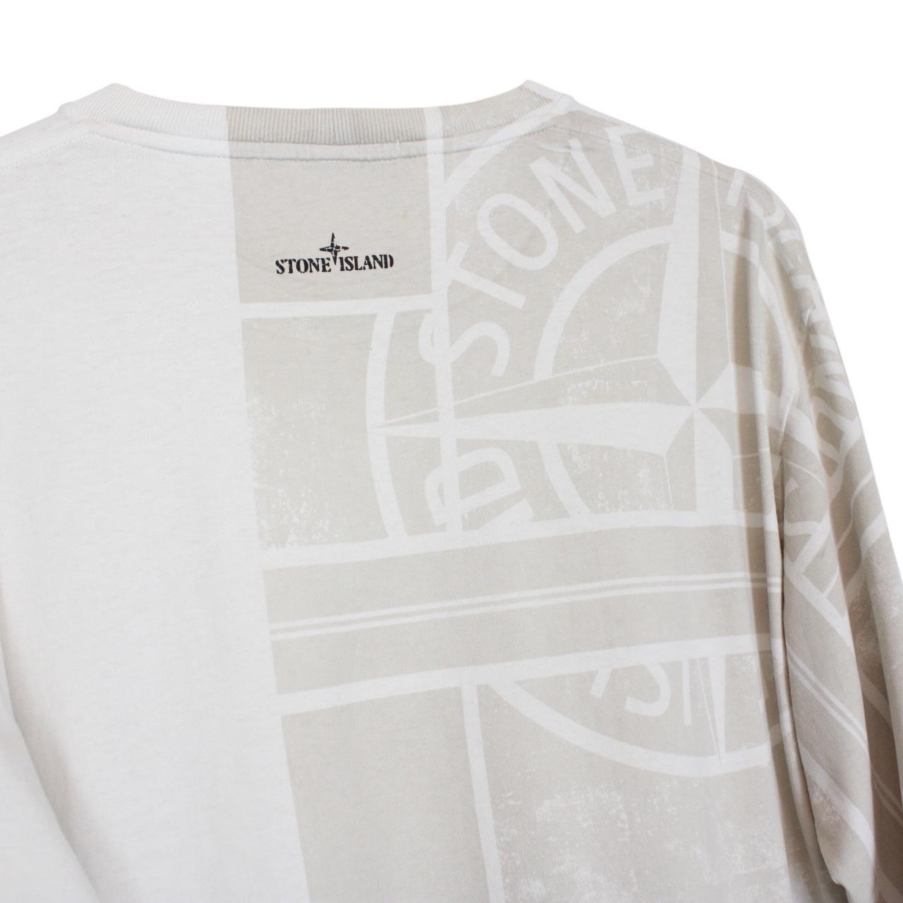 Stone Island AW 2021 White Long Sleeve Compass T-Shirt