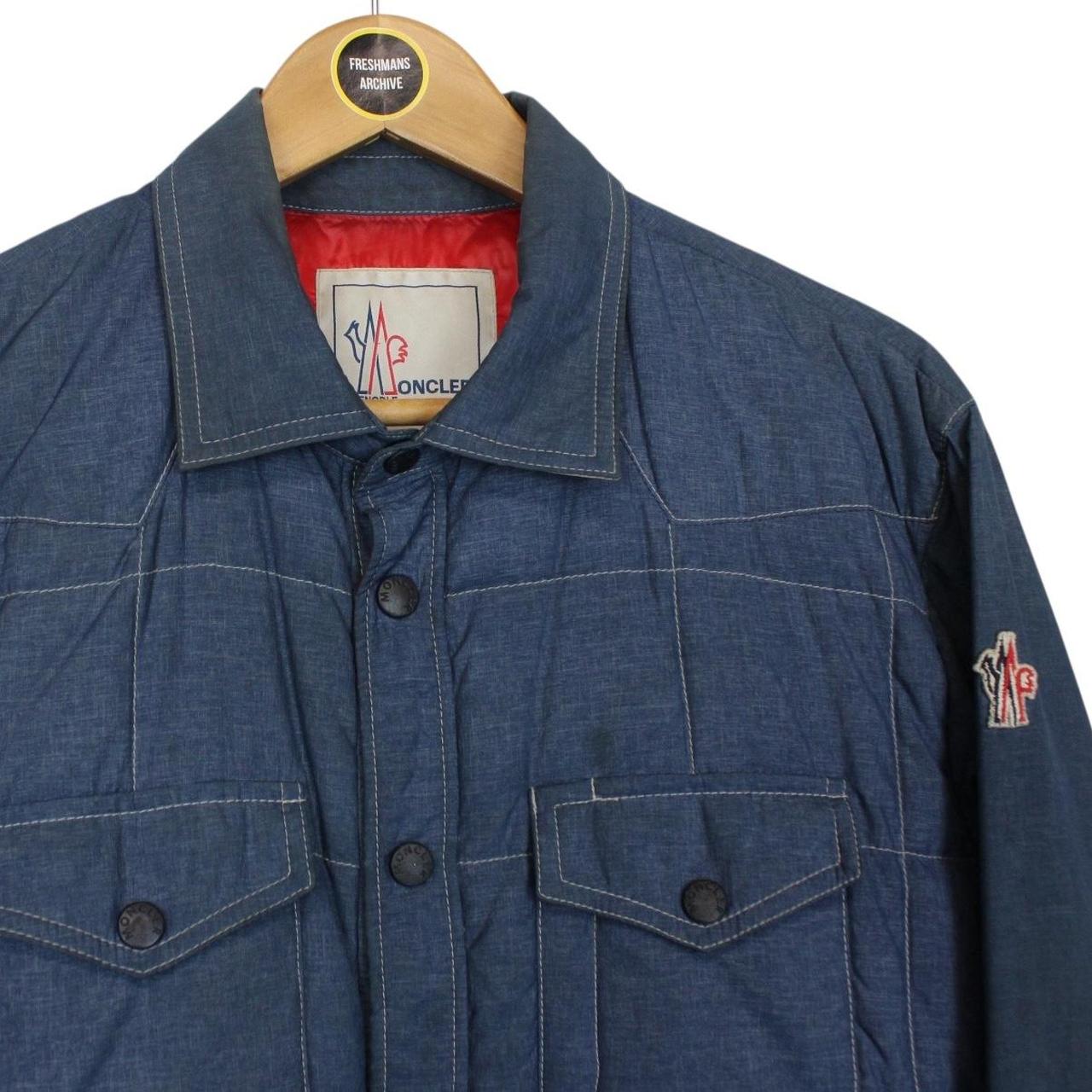 Moncler Grenoble Risle Blue Nylon Blend Down Overshirt Jacket