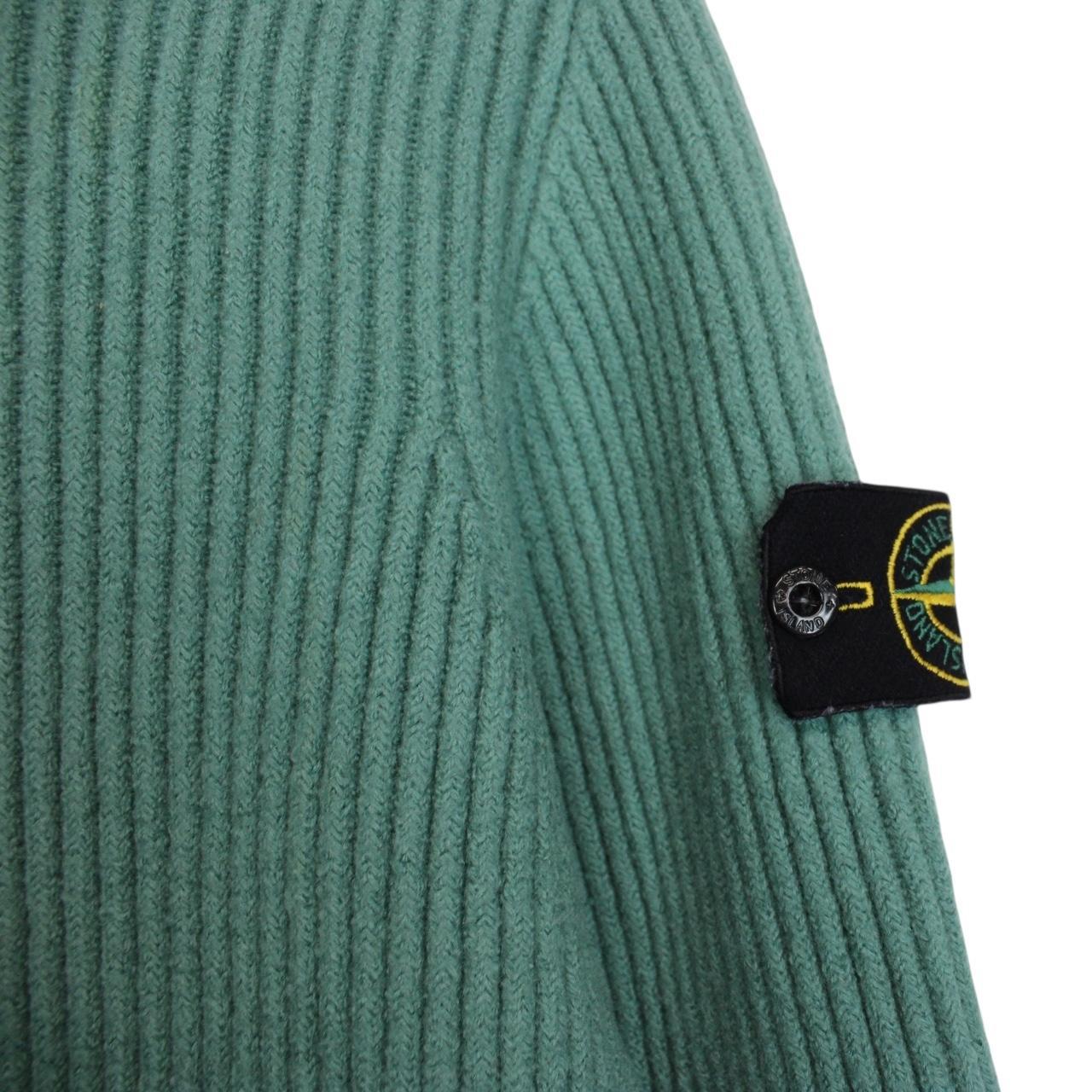Vintage Stone Island AW 2005 Green Ribbed Wool Knit Jumper