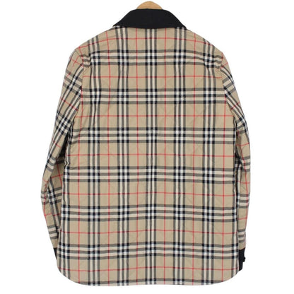 Burberry Crossford Tan Brown Nova Check Quilted Wool Flannel Shirt Jacket