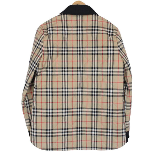 Burberry Crossford Tan Brown Nova Check Quilted Wool Flannel Shirt Jacket