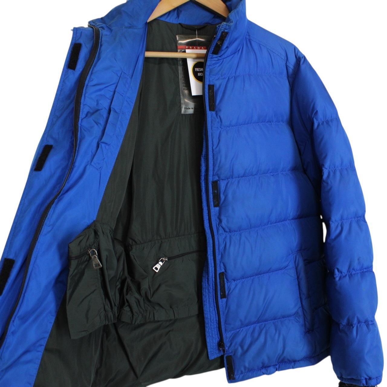 Vintage Prada Sport Blue Nylon Full Zip Down Puffer Jacket