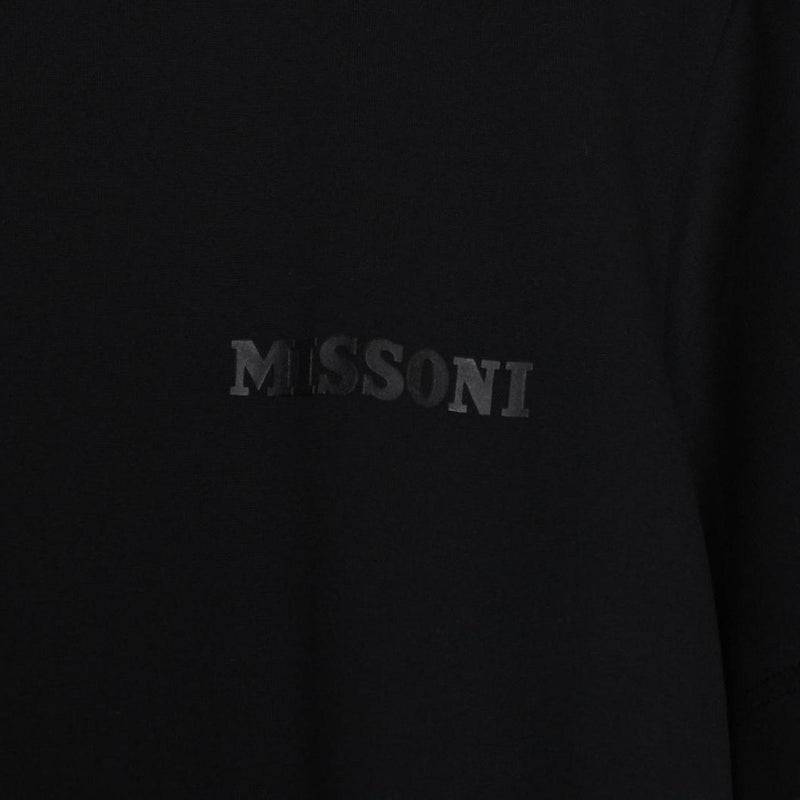 Missoni Black Logo Print Short Sleeve Cotton T-Shirt