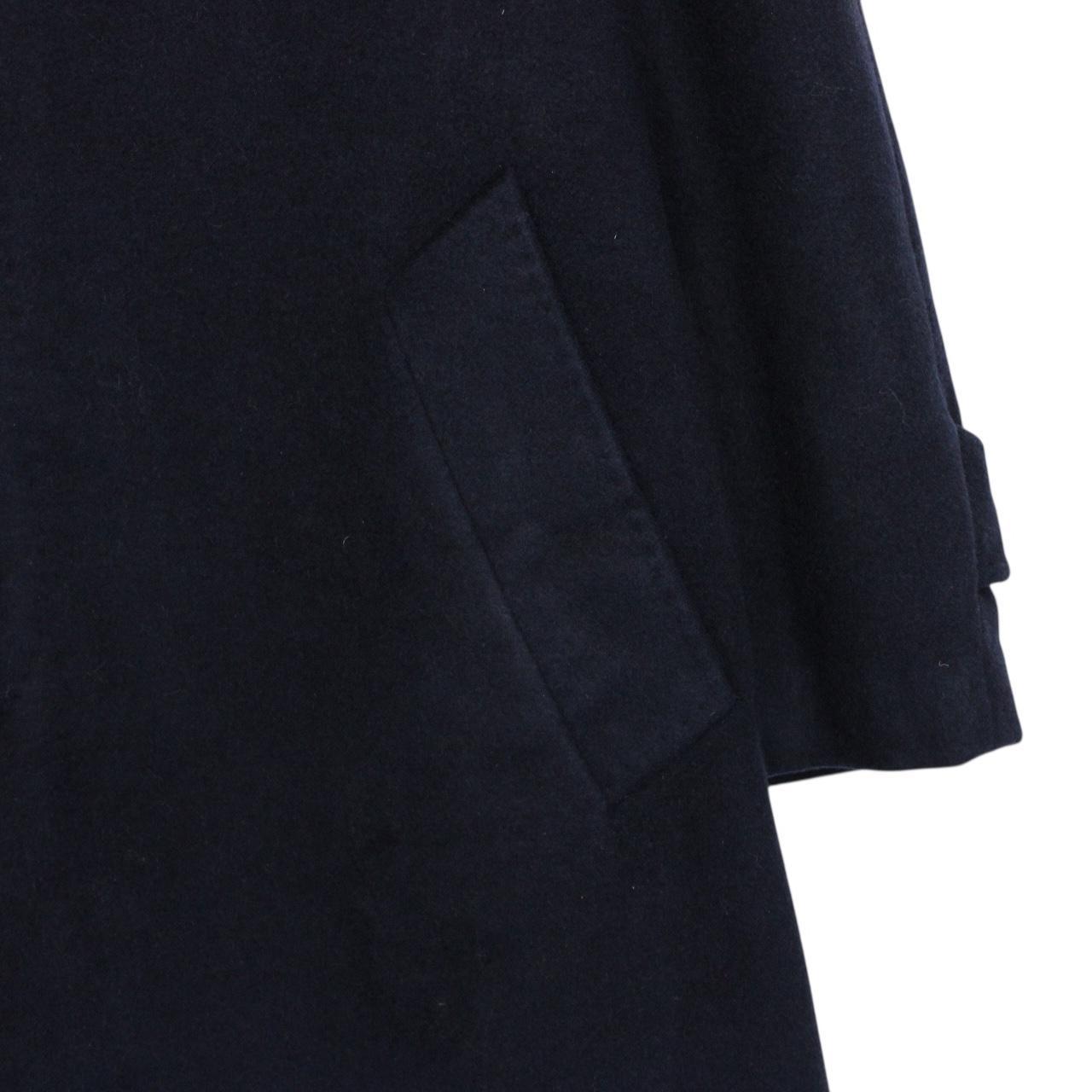 Vintage 90s Burberry Navy Blue Wool Blend Coat