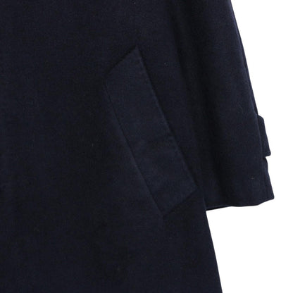 Vintage 90s Burberry Navy Blue Wool Blend Coat