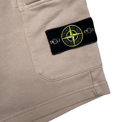 Stone Island Tan Brown Cotton Jogger Shorts