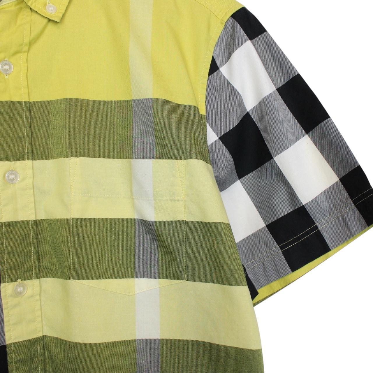 Burberry Brit Yellow Nova Check Short Sleeve Cotton Shirt