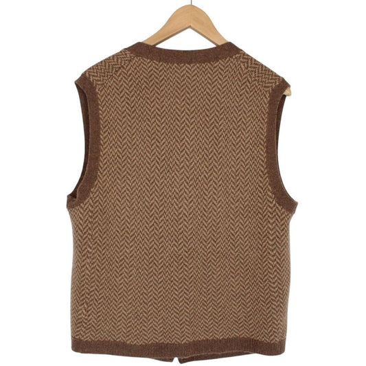 Polo Ralph Lauren Brown Camel Hair Herringbone Sweater Vest