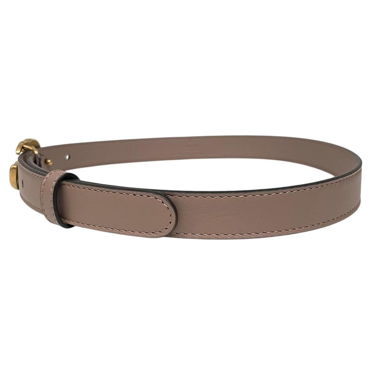 Gucci Rose Pink and Gold Marmont Thin Leather Belt with GG Buckle