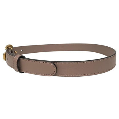 Gucci Rose Pink and Gold Marmont Thin Leather Belt with GG Buckle