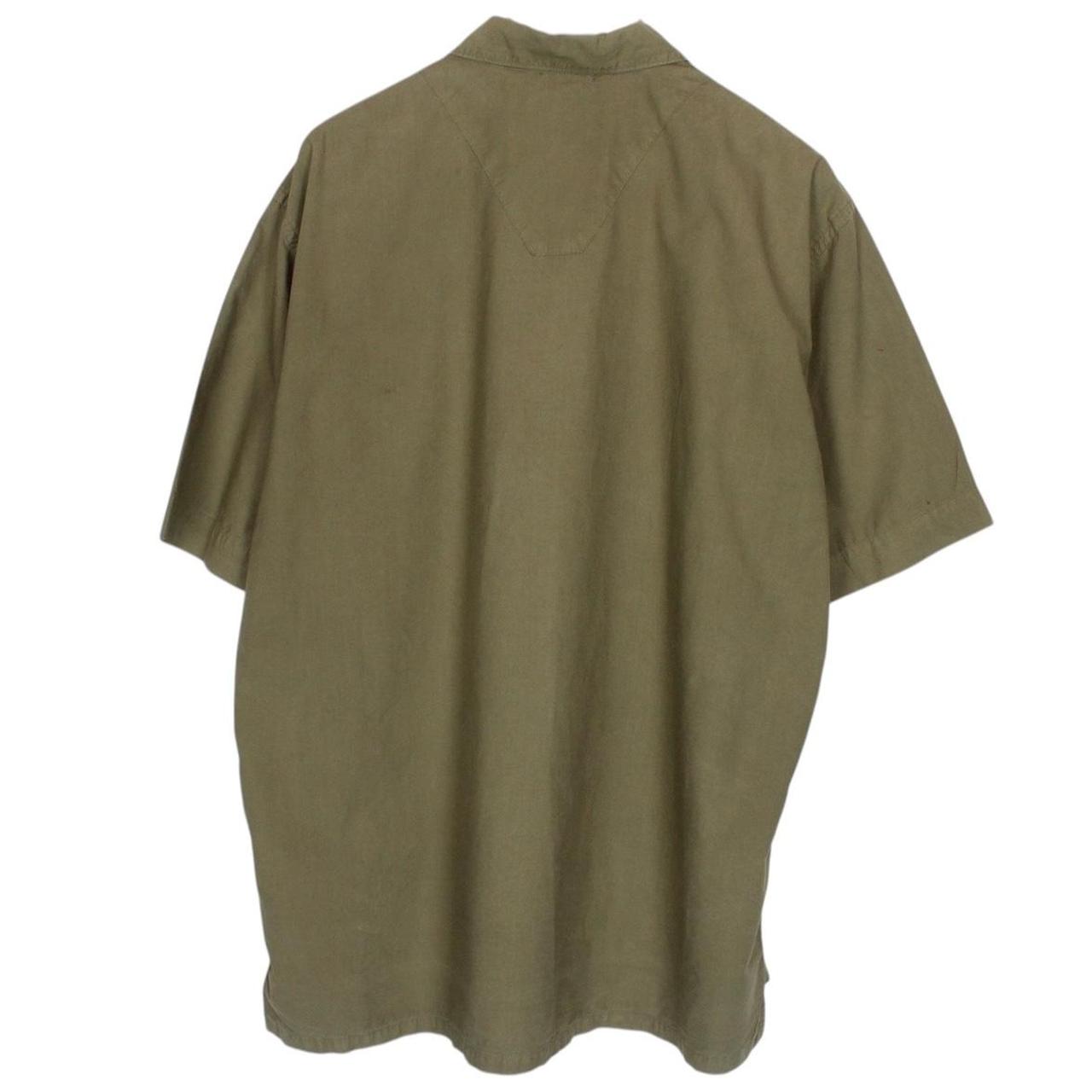 Vintage Stone Island SS 2001 Khaki Green Short Sleeve Cotton Shirt