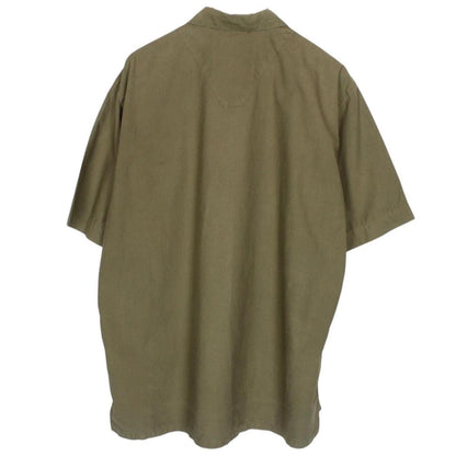 Vintage Stone Island SS 2001 Khaki Green Short Sleeve Cotton Shirt