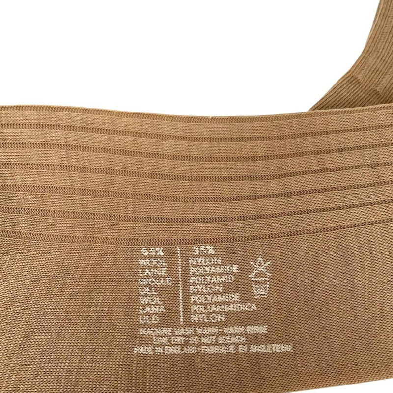 Vintage 90s Burberry Deadstock Tan Brown Long Wool Socks
