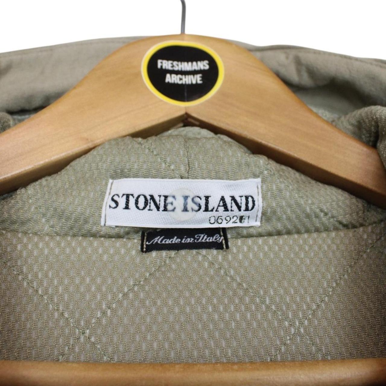 Vintage Stone Island AW 2000 Beige Cotton Quilted Hooded Jacket