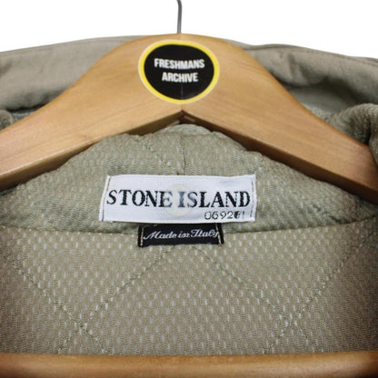 Vintage Stone Island AW 2000 Beige Cotton Quilted Hooded Jacket