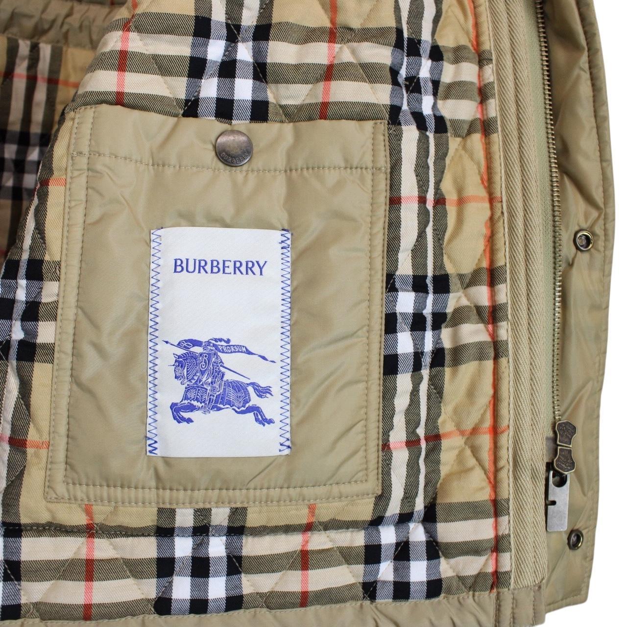 Burberry London Beige Nova Check Devon Quilted Parka Coat