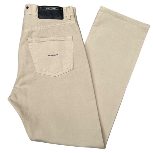 Vintage Stone Island AW 2001 Beige Straight Leg Fit Denim Jeans