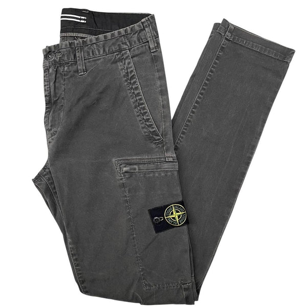Stone Island AW 2018 Dark Grey Skinny Fit Cargo Trousers