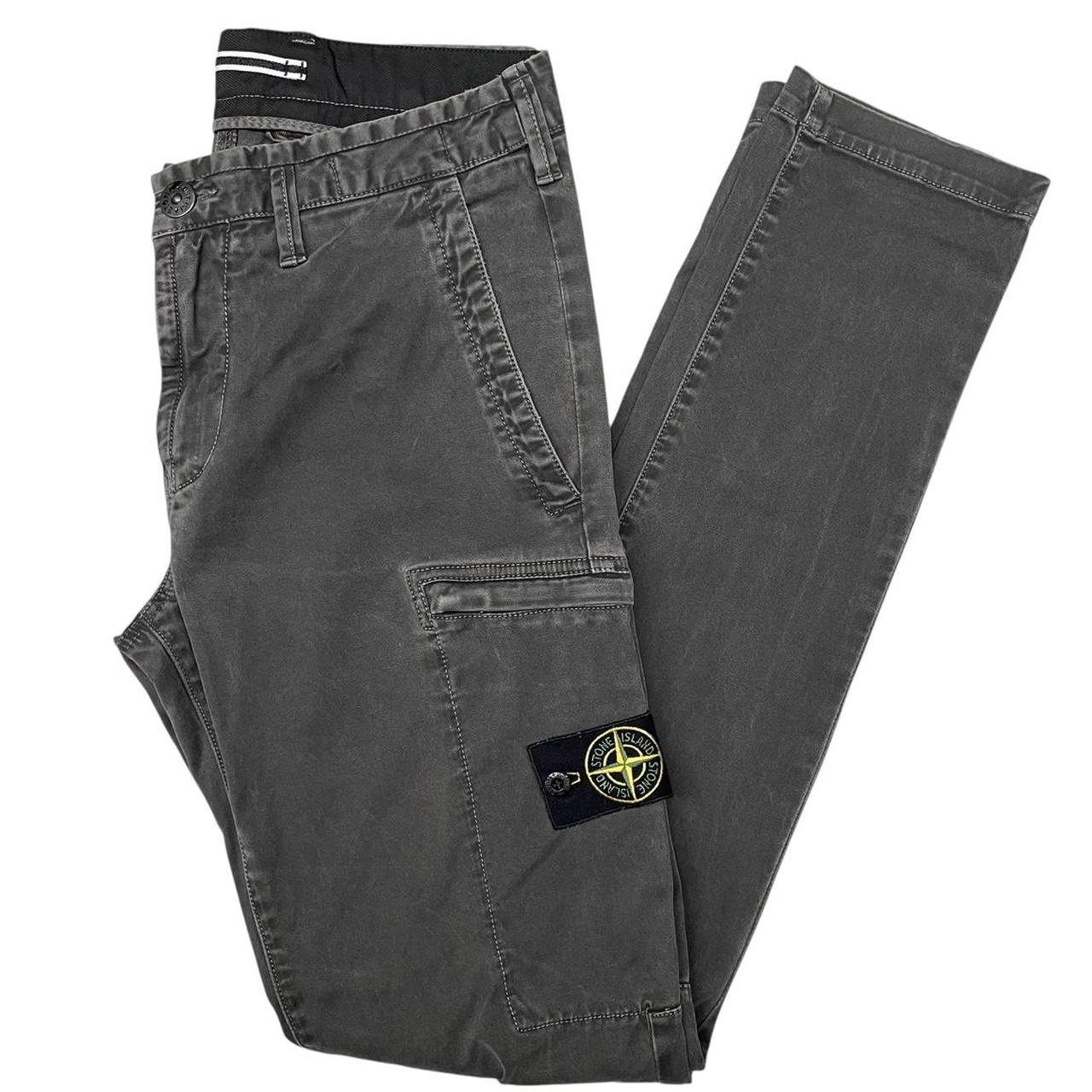 Stone Island AW 2018 Dark Grey Skinny Fit Cargo Trousers
