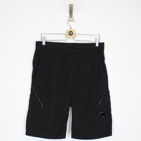 CP Company Black Nylon Lens Cargo Shorts