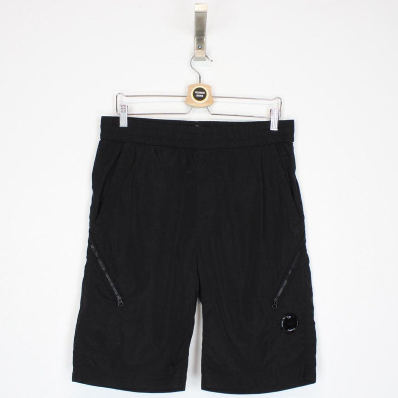 CP Company Black Nylon Lens Cargo Shorts