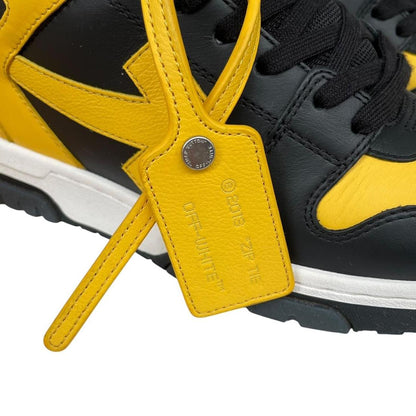 Off White Yellow and Black Out Of Office Leather Low Top Trainers