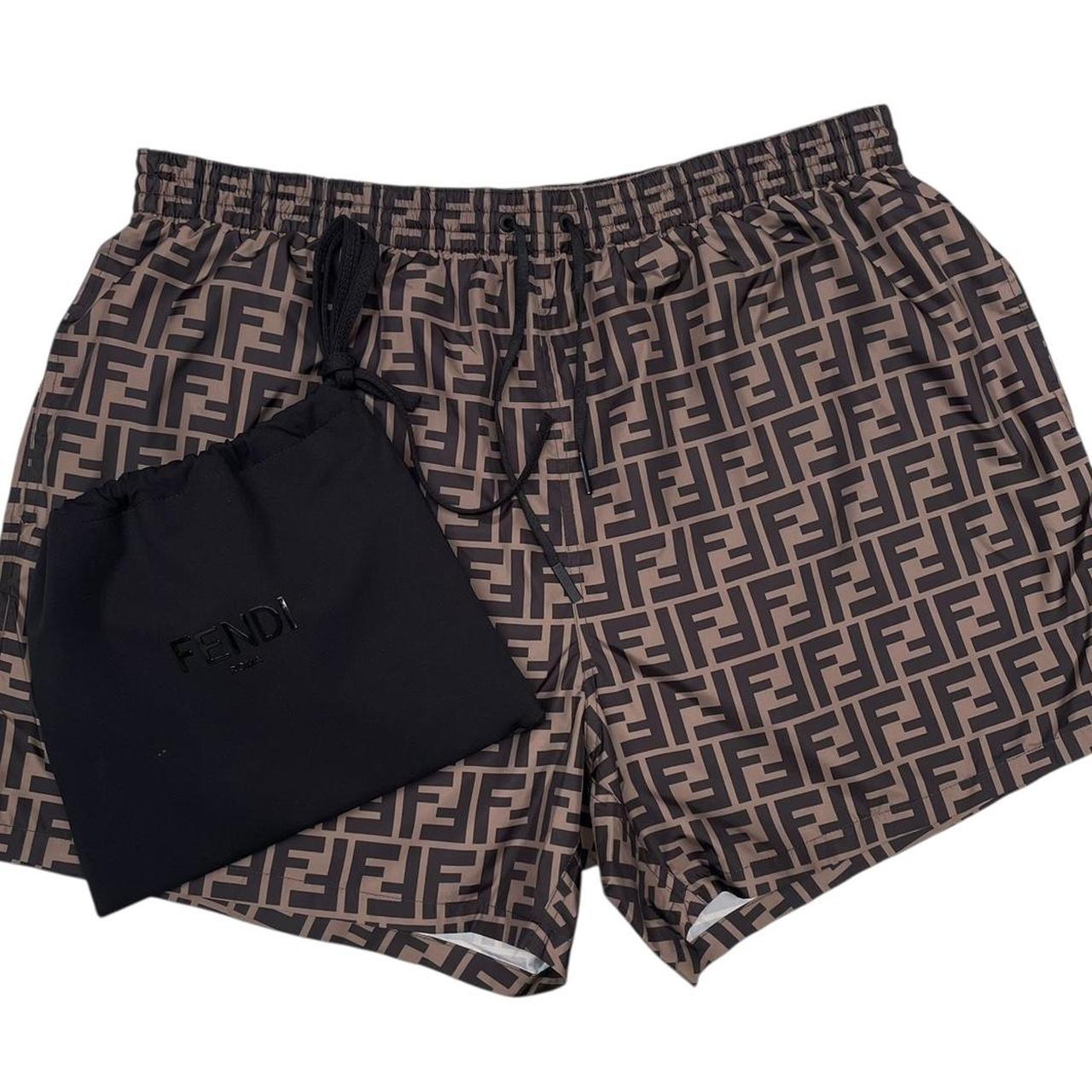 Fendi Zucca Monogram Brown Swim Shorts