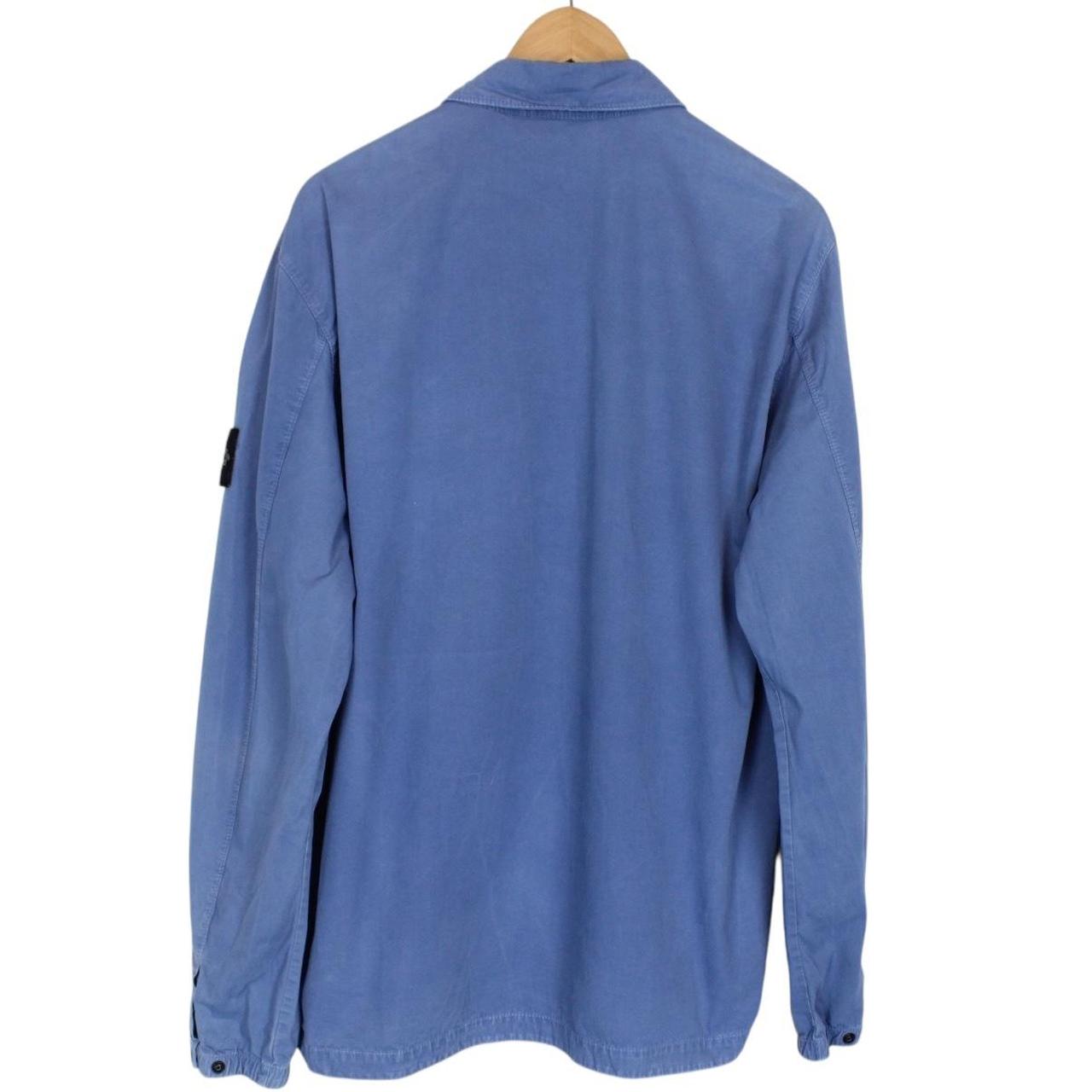Stone Island AW 2020 Blue Full Zip Cotton Overshirt Jacket