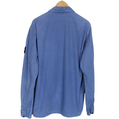 Stone Island AW 2020 Blue Full Zip Cotton Overshirt Jacket