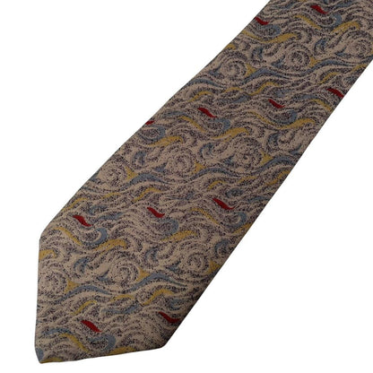Vintage Christian Dior Multicoloured Abstract Print Silk Tie