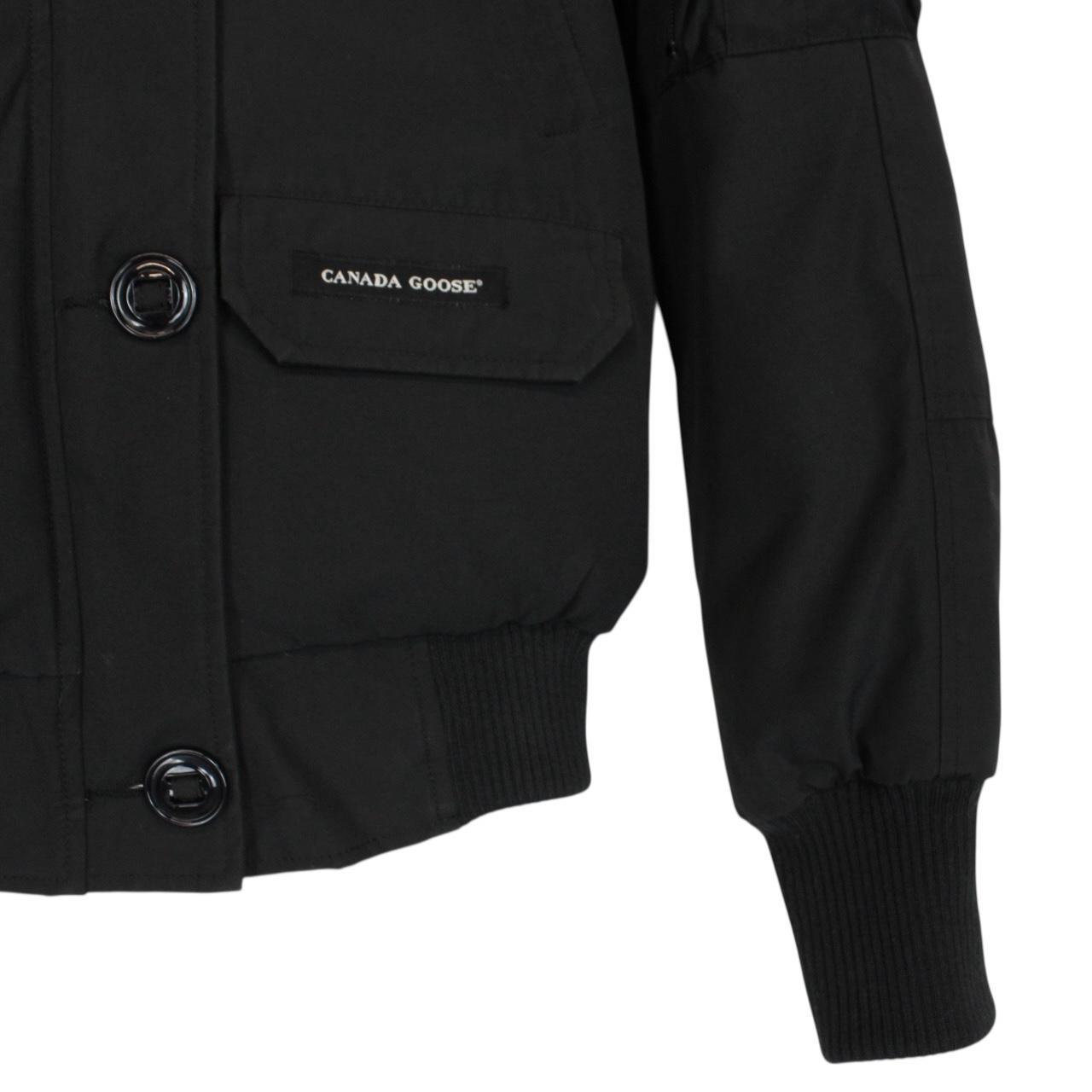 Canada Goose Black Chilliwack Bomber Down Jacket with Fur Trim