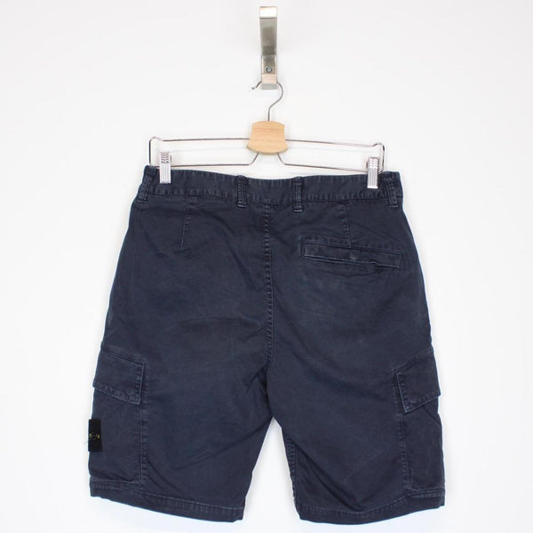 Stone Island 2022 Navy Blue Bermuda Cotton Cargo Shorts
