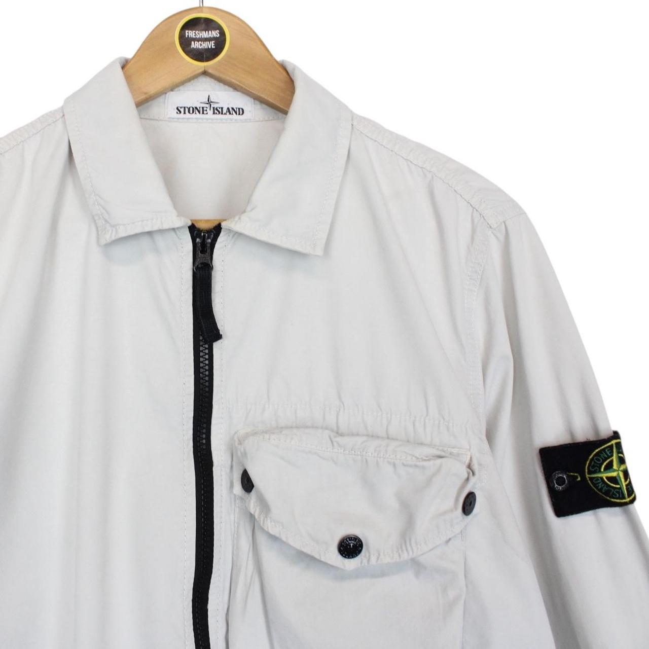 Stone Island SS 2021 Pale Blue Full Zip Cotton Overshirt Jacket