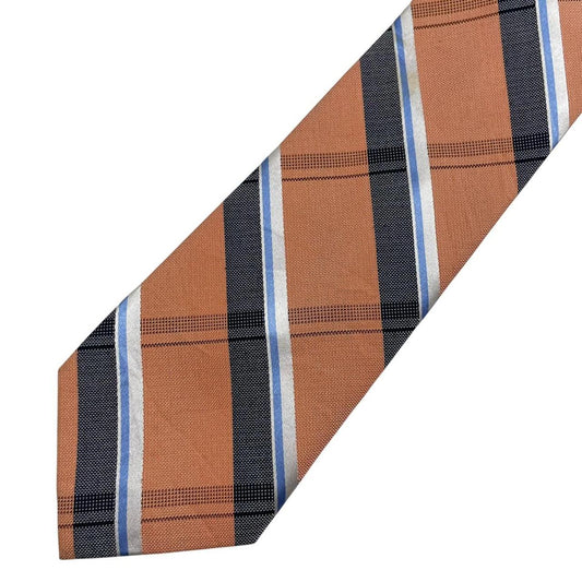 Michael Kors Orange Striped Cotton/Silk Tie
