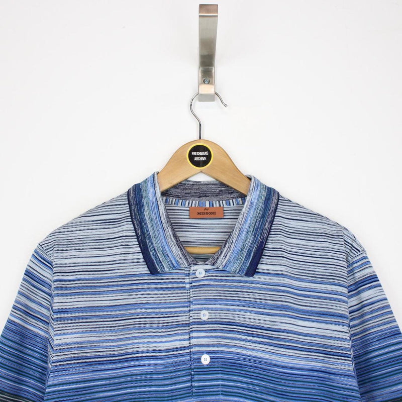 Missoni Multicoloured Striped Short Sleeve Cotton Polo Shirt