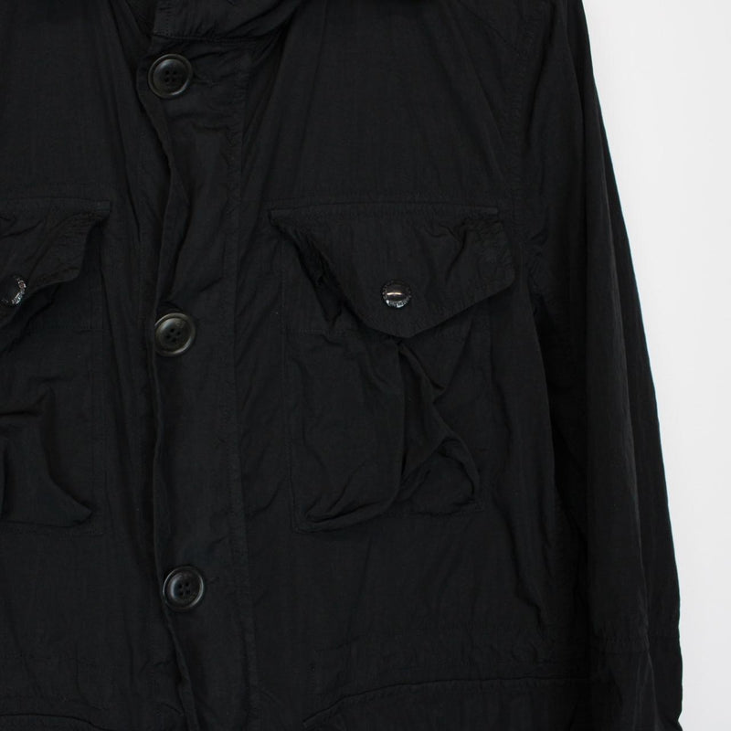 CP Company Black Full Zip Chrome Nylon Garment Dyed Goggle Jacket