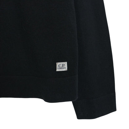 CP Company Navy Blue Cotton Knit Sweatshirt Jumper