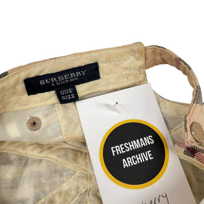 Vintage Burberry London Beige Nova Check Baseball Cap