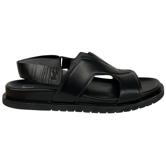 Louis Vuitton LV Black Calf Leather Oasis Sandals