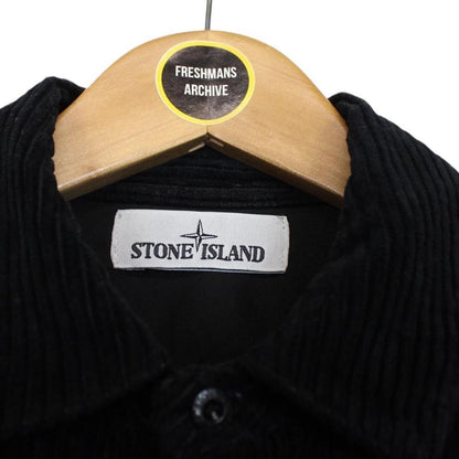 Stone Island AW 2020 Black Long Sleeve Jumbo Corduroy Shirt