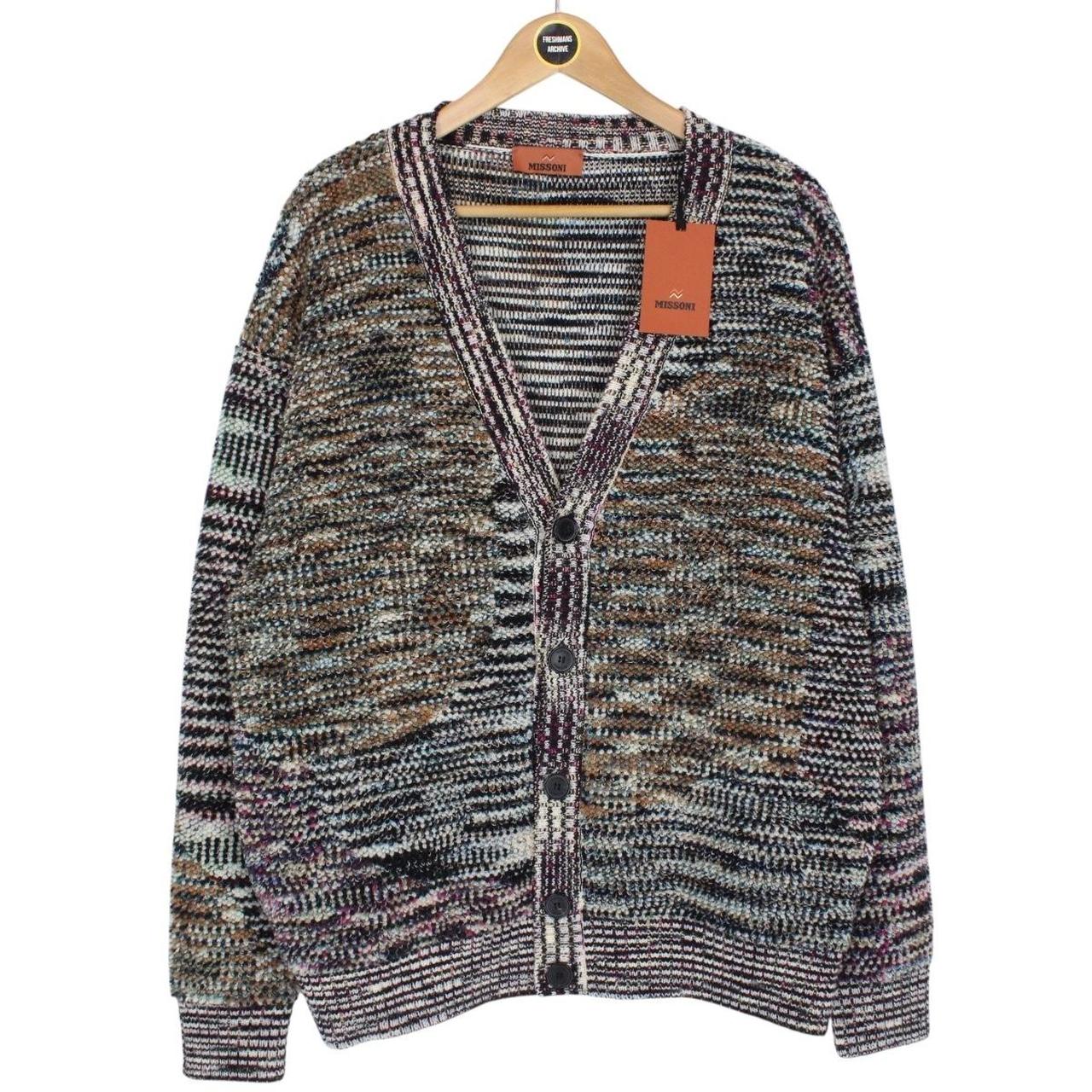 Missoni Multicoloured Button Up Bouclé Wool Knit Cardigan Jumper