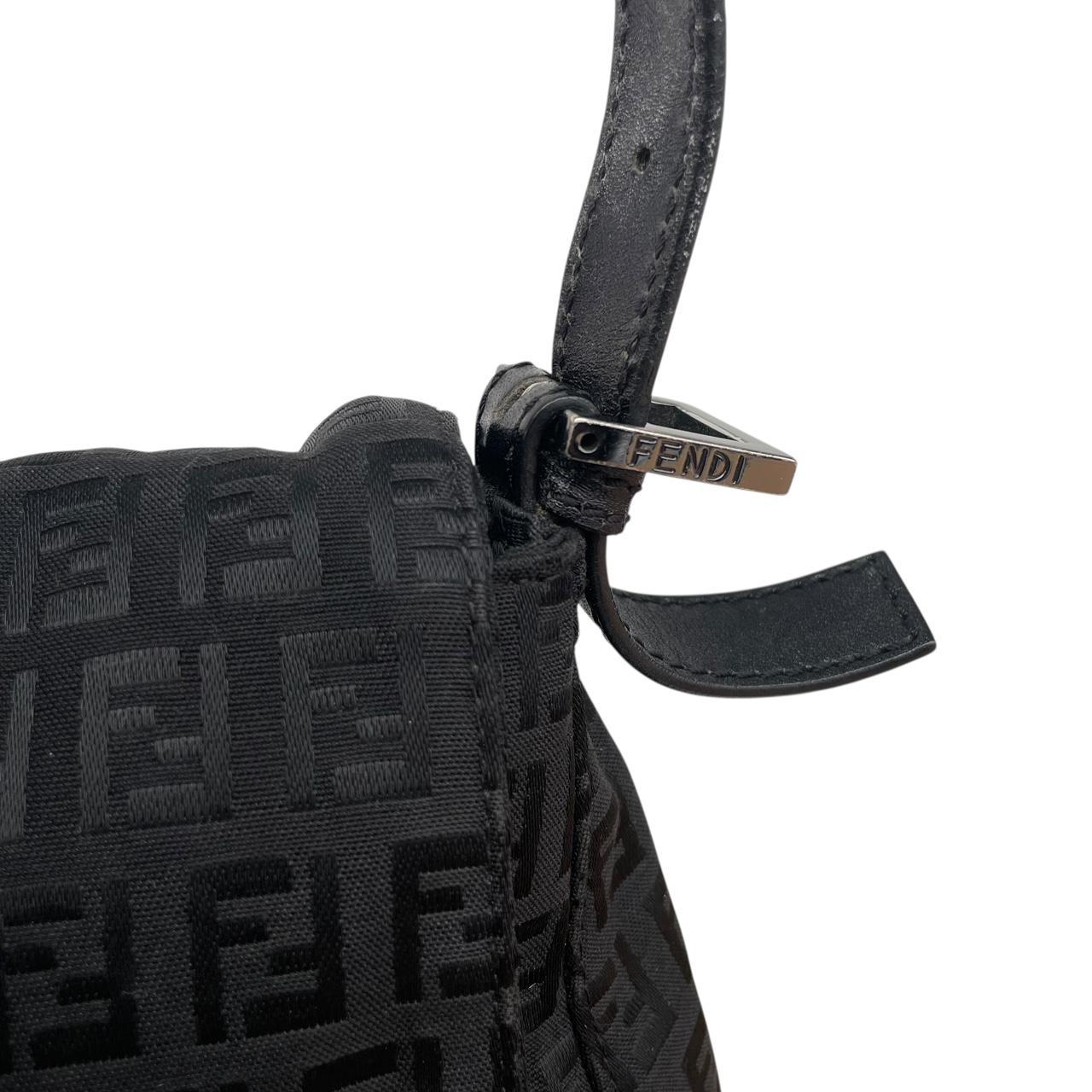 Fendi Black Zucca Monogram Mama Baguette Shoulder Bag