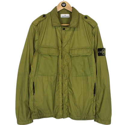Stone Island SS 2016 Green Garment Dyed Crinkle Reps NY Full Zip Jacket