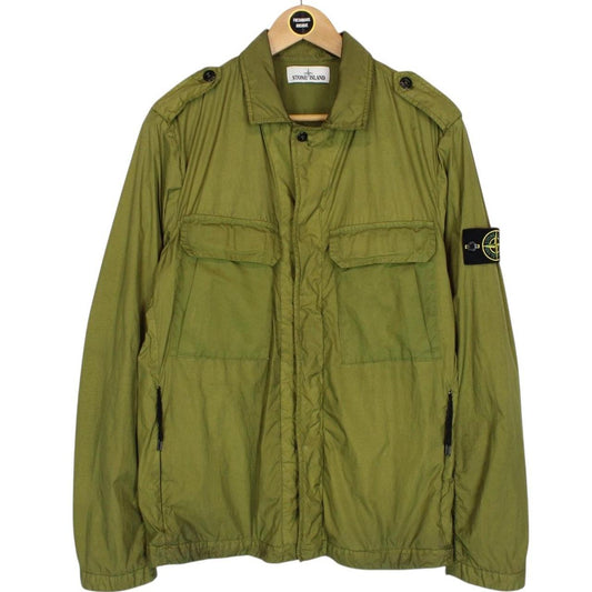 Stone Island SS 2016 Green Garment Dyed Crinkle Reps NY Full Zip Jacket